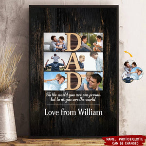 Personalized Dad Collage Gifts, Father’s Day Canvas, Custom Picture Gift For Dad, Best Daughter Son To Father Gifts