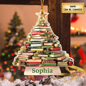 Snow Is Falling Books Are Calling - Personalized Wood Ornament - Christmas Gift For Book Lovers