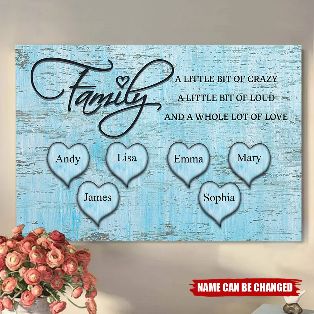 A Lot Of Love - Personalized Name Canvas