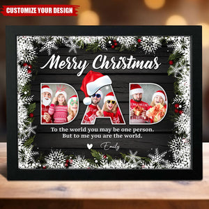 Custom Photo Merry Christmas For Dad Family Picture Frame