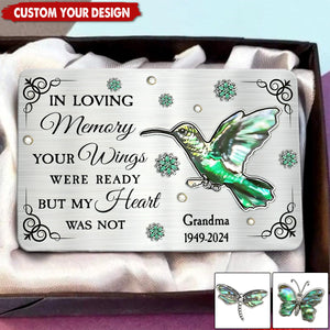 In Loving Memory Personalized Memorial Stainless Steel Wallet Card