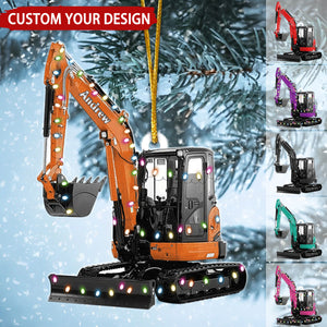 Excavator Heavy Equipment Personalized Ornament, Gift For Excavator Car Lovers