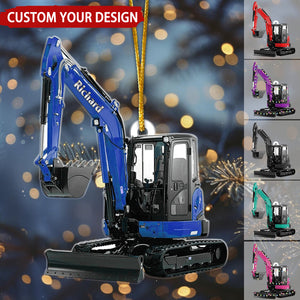 Excavator Heavy Equipment Personalized Ornament, Gift For Excavator Car Lovers