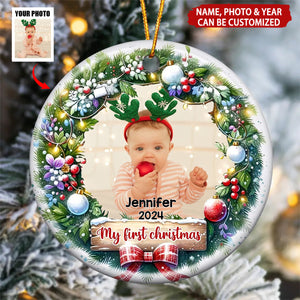 Baby My First Christmas Personalized Christmas Ceramic Ornament, Gift For Baby