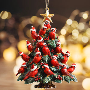 New Release Acrylic Ornament - Cardinal Christmas Tree