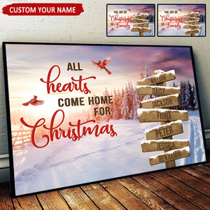 All Hearts Come Home For Christmas Personalized Canvas