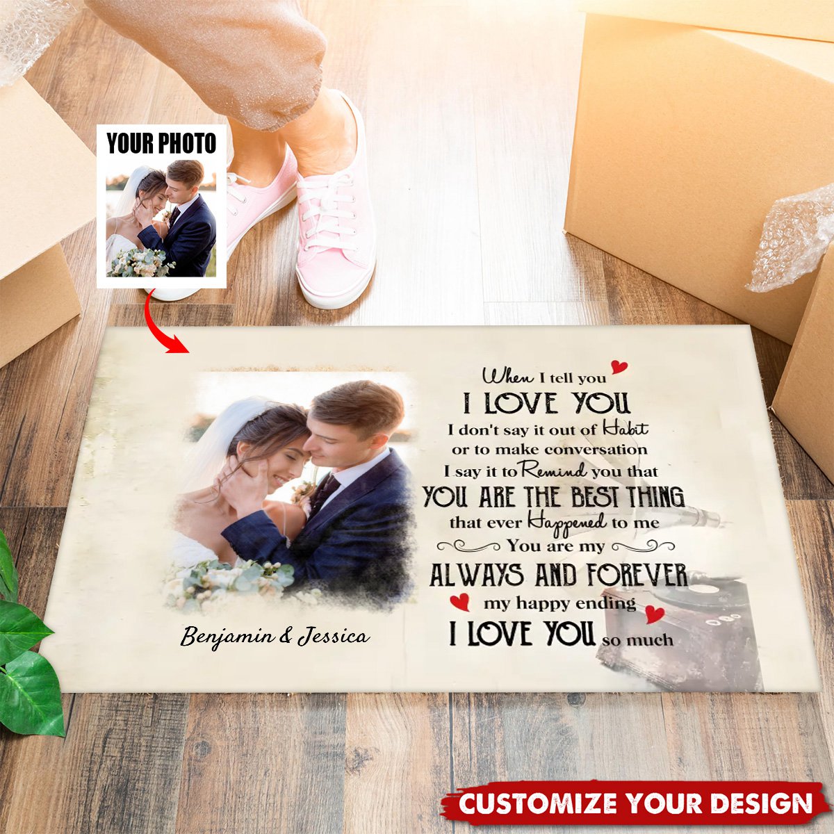 My Happy Ending - Personalized Doormat, Gift For Couple