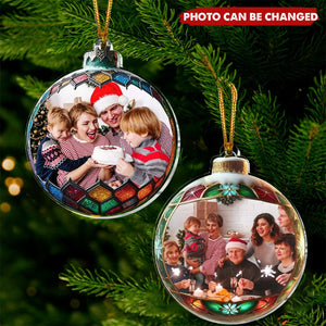 Personalized Christmas Bauble Custom Family Photo Ornament