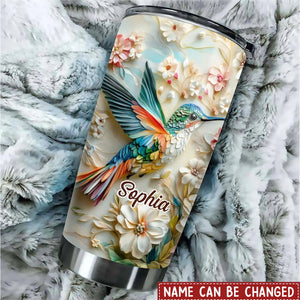 Wings Of Bloom Personalized Name Hummingbird Tumbler