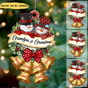 Snowman Grandma Grandpa Christmas Family Gift Personalized Acrylic Ornament