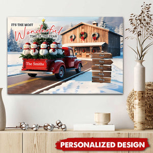 Rustic Christmas Family - Personalized Family Poster