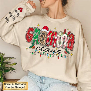 Grandma's Love Fills Christmas With Joy - Family Personalized Unisex Sweatshirt With Design On Sleeve