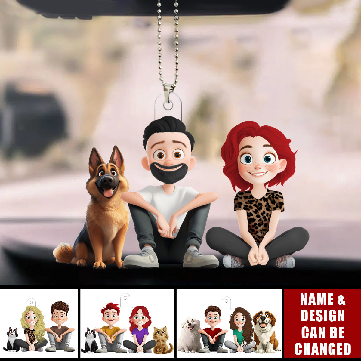 You And Me For Dog Parents - Personalized Acrylic Car Ornament