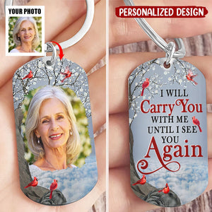 Custom Photo I'll Carry You - Memorial Gift For Family, Siblings, Friends - Personalized Stainless Steel Keychain