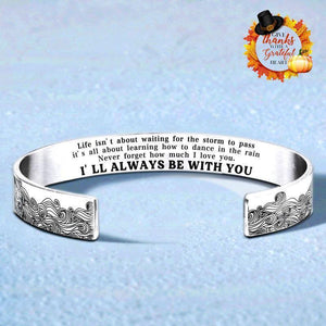 For Granddaughter - I'll Always Be There For You Wave Cuff Bracelet