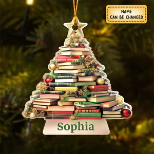 Snow Is Falling Books Are Calling - Personalized Wood Ornament - Christmas Gift For Book Lovers