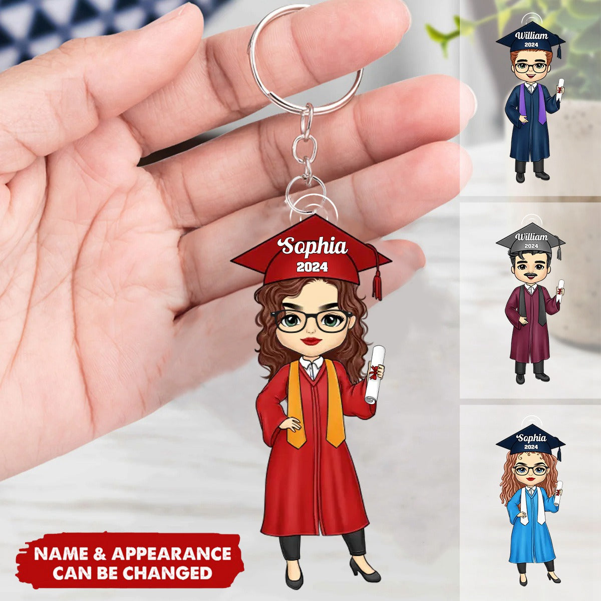 You Belived You Could So You Did - Family Personalized Custom Shaped Acrylic Keychain - Graduation Gift For Family Members, Siblings, Brothers, Sisters