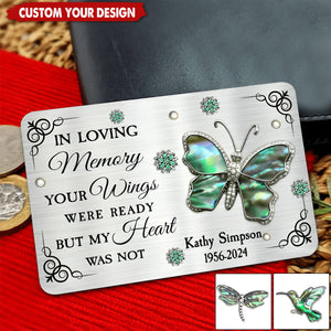 In Loving Memory Personalized Memorial Stainless Steel Wallet Card