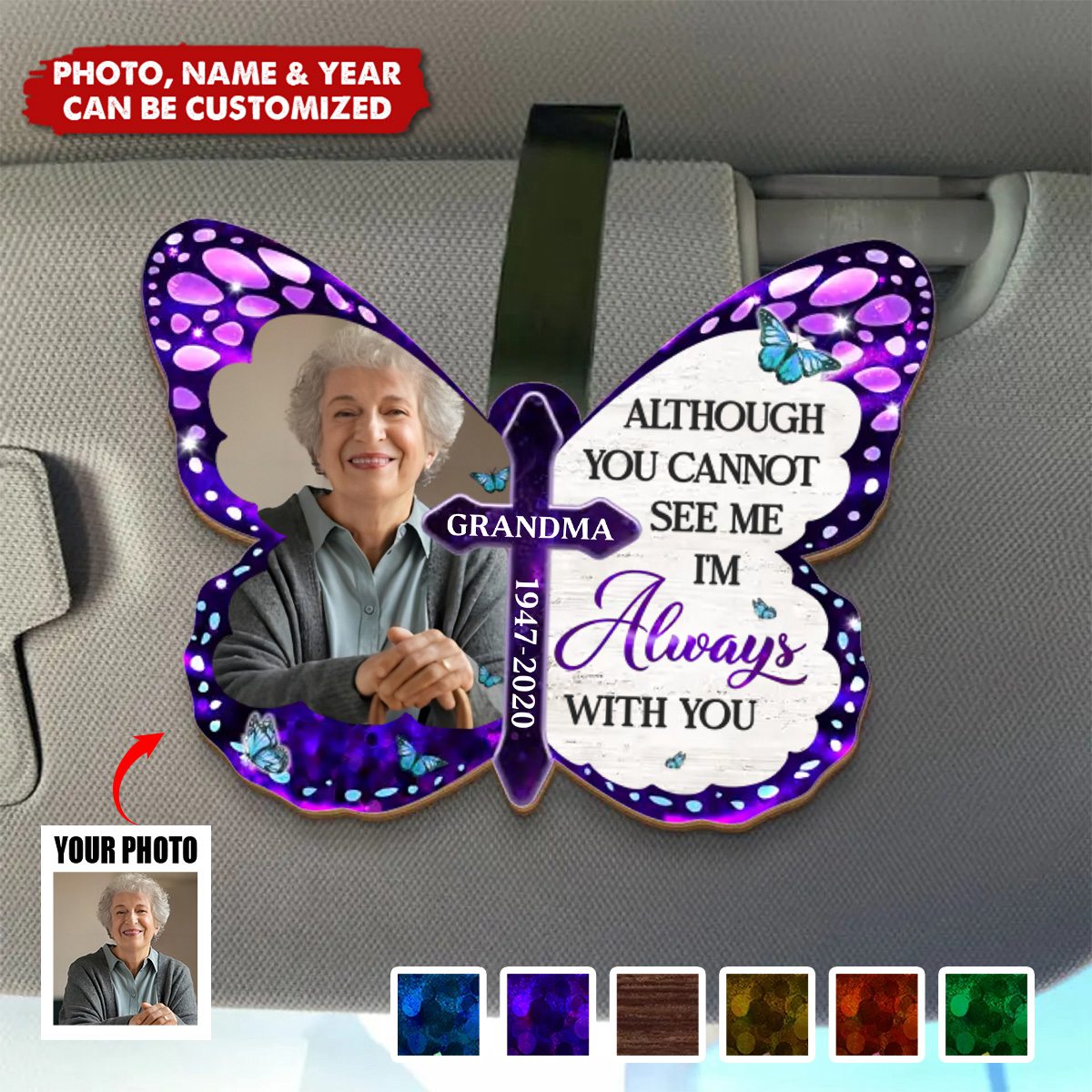 Until I See You Again - Memorial Personalized Car Visor Clip