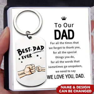 Custom Fist Bump Keychain Father's Day Gift Best Dad Ever - Personalized Keychain