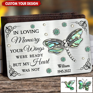 In Loving Memory Personalized Memorial Stainless Steel Wallet Card