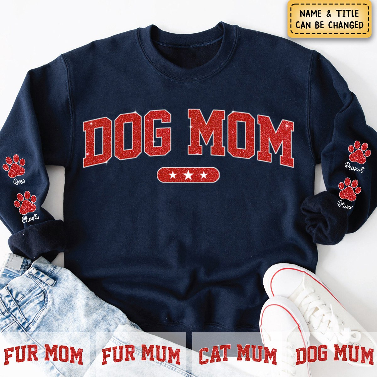 I'm A Cool Dog Mama - Dog Personalized Custom Unisex Sweatshirt With Design On Sleeve - Gift For Pet Owners, Pet Lovers