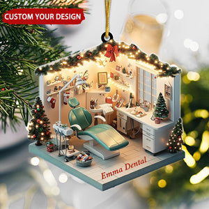 Dental Hygiene Room Personalized Christmas Ornament, Gift For Dentist