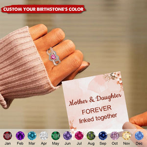 Mother & Daughter Forever Linked Together Custom Infinite Love Ring