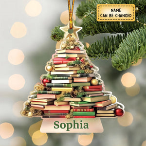 Snow Is Falling Books Are Calling - Personalized Wood Ornament - Christmas Gift For Book Lovers