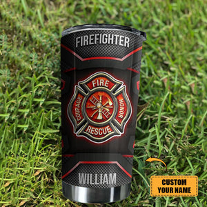 Firefighter Personalized Name Stainless Steel Tumbler