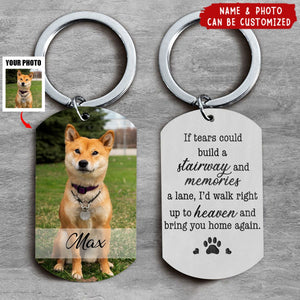 Bring You Home Again Memorial Dog Cat Personalized Photo Stainless Steel Keychain