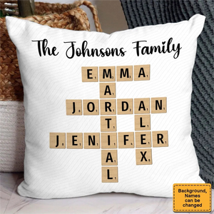 Personalized Family Crossword Puzzle Art Pillow