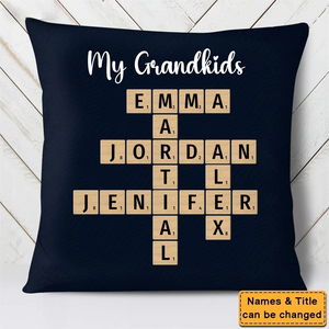 Personalized Family Crossword Puzzle Art Pillow