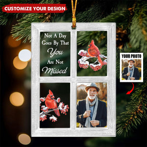 Cardinal Window - Personalized Acrylic Photo Ornament