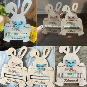 Easter Bunny Money Custom Kid's Name Holder, Easter Gift For Grandkids Kids