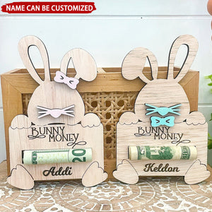 Easter Bunny Money Custom Kid's Name Holder, Easter Gift For Grandkids Kids