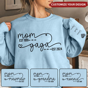 Mom Grandma Est Year Personalized Sweatshirt