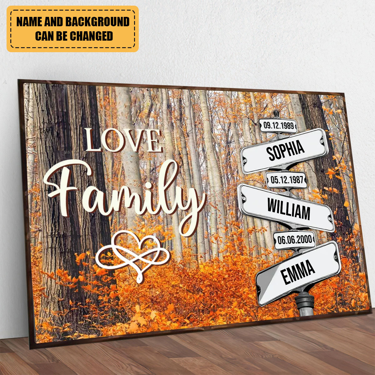 Personalized Crossroads Family Name Poster