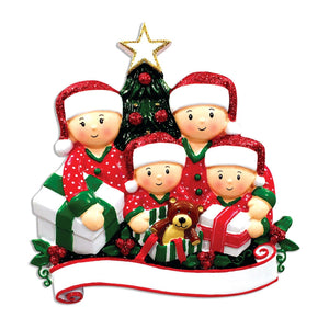 Family Under Christmas Tree Personalized Resin Christmas Ornament