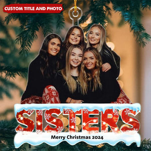 Custom Photo Family Besties Siblings Coworkers - Personalized Cutout Acrylic Ornament