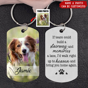 Bring You Home Again Memorial Dog Cat Personalized Photo Stainless Steel Keychain