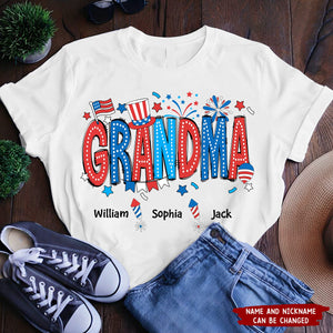4th of July Grandma Mama Mimi Personalized T-shirt