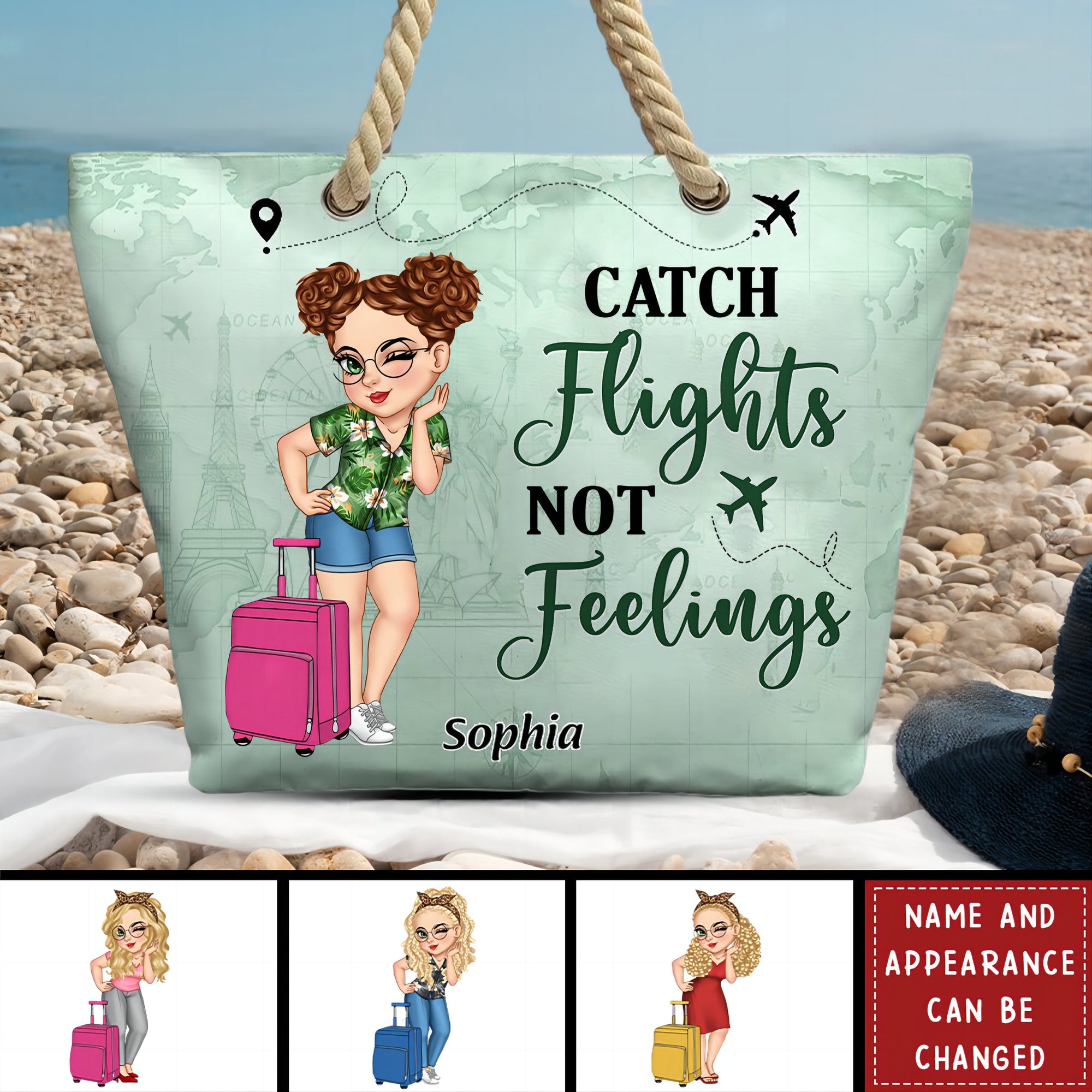 Just A Girl Who Loves Traveling Beach Vacation - Personalized Beach Bag