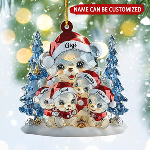 Bear Best Christmas Ever Personalized Sparkling Crystal Pattern Ornament