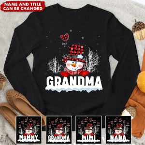 Personalized Grandma Snowman Custom Name Xmas Snow Vibes Christmas Gift Sweatshirt