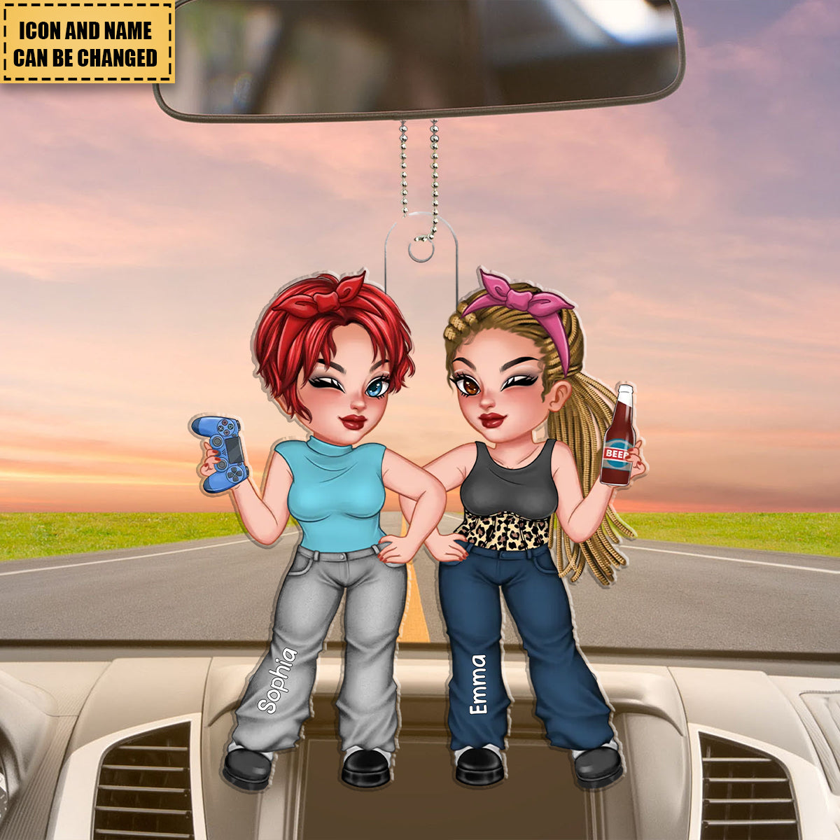 Personalized Y2K Summer Acrylic Car Ornament