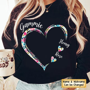 Grandma and Grandkids Hearts, Custom Grandma Shirt, Personalized Mother's Day Shirt