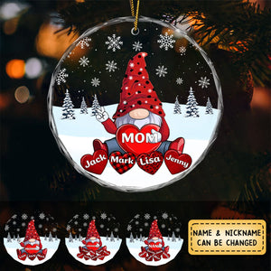 Christmas Grandma's Little Sweethearts - Personalized Circle Glass Ornament