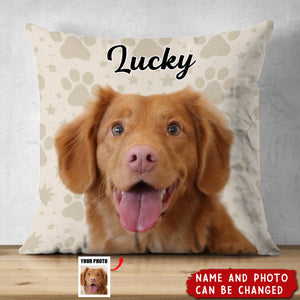 Custom Photo I Love My Dog - Dog & Cat Personalized Photo Pillow - Gift For Pet Lovers