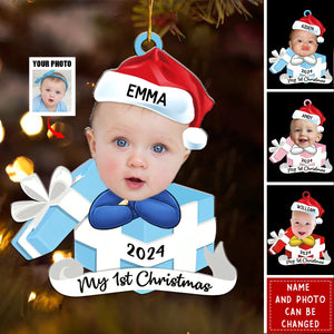 Custom Photo Hi I'm New Here - Family Personalized Acrylic Ornament  - Christmas Gift For Baby Kids, Newborn Baby